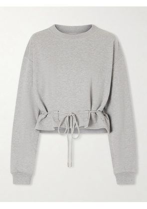 Dries Van Noten - Ruffled Cotton-jersey Sweatshirt - Gray - x small,small,medium,large