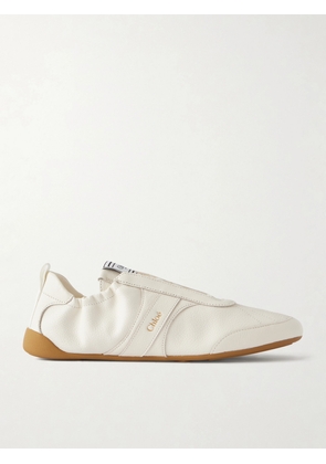 Chloé - Kick Textured-leather Low-top Sneakers - Neutrals - IT35,IT36,IT37,IT38,IT39,IT40,IT41,IT42