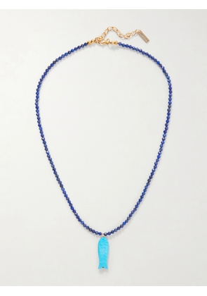 Jennifer Behr - Elva Bead-embellished Pendant Necklace - Blue - One size