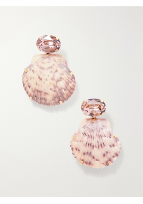 Jennifer Behr - Kauai Seashell-embellished Gold-tone Earrings - Pink - One size