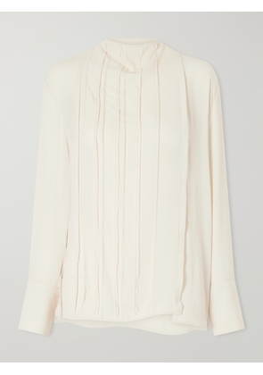 Victoria Beckham - Pleated Georgette Blouse - Neutrals - UK 4,UK 6,UK 8,UK 10,UK 12,UK 14