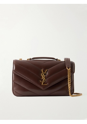 SAINT LAURENT - Loulou Cassandre-embellished Leather Shoulder Bag - Brown - One size
