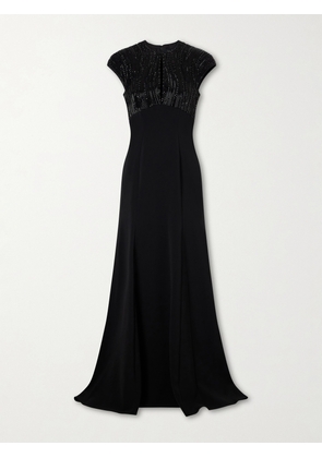 Jenny Packham - Moonveil Embellished Georgette-crepe Gown - Black - UK 6,UK 8,UK 10,UK 12,UK 14