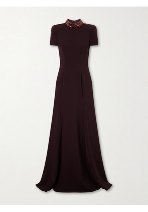 Jenny Packham - Mesa Embellished Crepe Gown - Burgundy - UK 6,UK 8,UK 10,UK 12,UK 14,UK 16