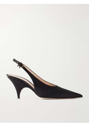Gianvito Rossi - Sofia 70 Crepe-satin Slingback Pumps - Black - IT36,IT36.5,IT37,IT37.5,IT38,IT38.5,IT39,IT39.5,IT40,IT40.5,IT41,IT41.5,IT42