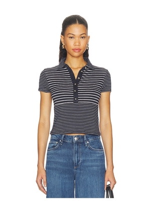 Rag & Bone The Knit Button Stripe Polo Tee in Multi. Size XXS. Also in XS, S, M, L.