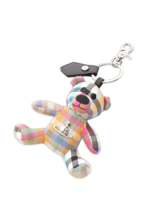 Vivienne Westwood Pre-Owned 2020s Teddy Bear check-pattern keyring - Neutrals