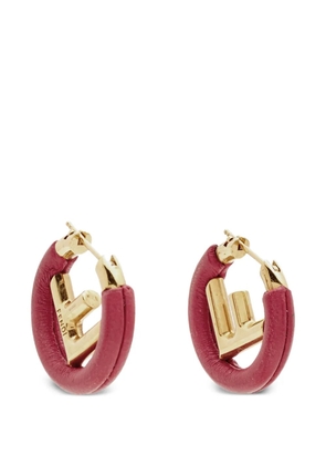 Fendi Pre-Owned F Is Fendi leather hoop earrings - Red