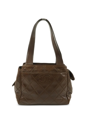 CHANEL Pre-Owned CC diamond-quilting tote bag - Brown