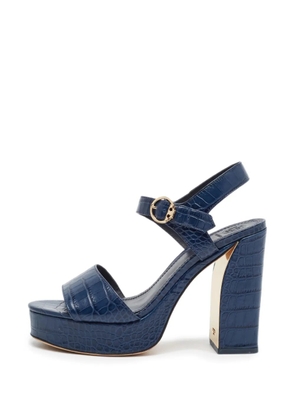 Tory Burch Martine croc-embossed platform sandals - Blue