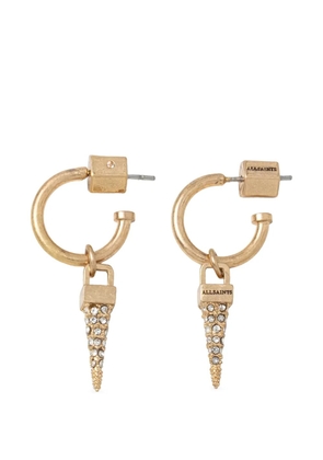 AllSaints crystal-embellished spike hoop earrings - Gold