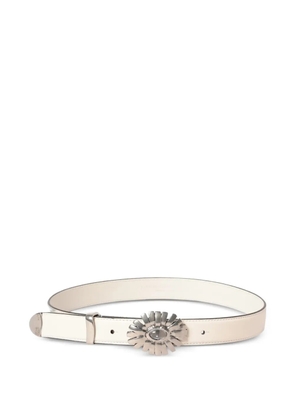 Ermanno Scervino floral-buckle leather belt - Neutrals