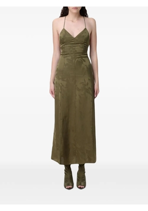 Armani Exchange damask-satin maxi dress - Green