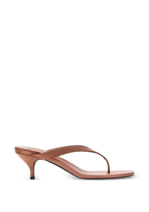 Miu Miu Antiqued thong-detail heeled sandals - Pink