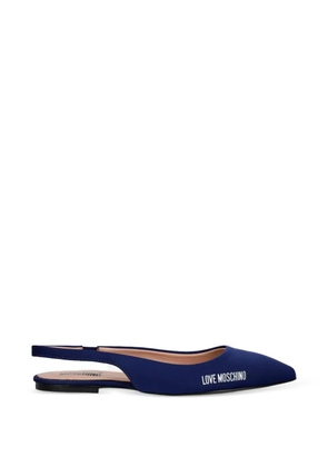Love Moschino logo-print slingback pumps - Blue
