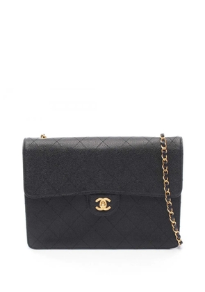 CHANEL Pre-Owned 1997-1999 CC Quilted Caviar Single Flap crossbody bag - Black