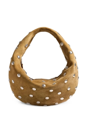 KHAITE medium Olivia in mud suede with silver studs - Neutrals