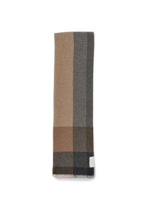 Brunello Cucinelli check frayed scarf - Neutrals