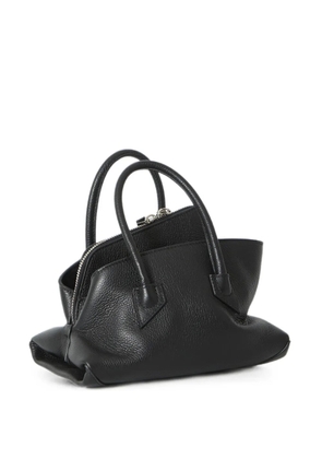 The Attico mini La Passeggiata grain-effect leather tote bag - Black