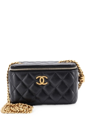CHANEL Pre-Owned All Slide Long Vanity Case with Chain Quilted Lambskin Small crossbody bag - Black