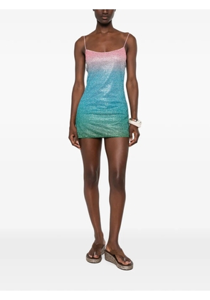 Oséree Lumière lurex-knit mini dress - Blue