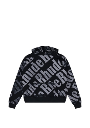 RHUDE logo-pattern hoodie - Black