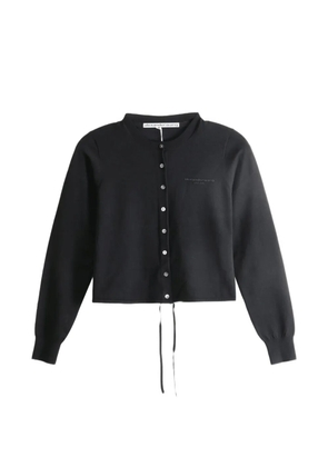 Alexander Wang logo-embroidered drawstring cardigan - Black