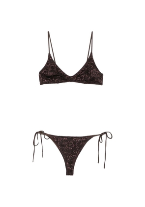MC2 Saint Barth Paloma lace-overlay bikini - Brown