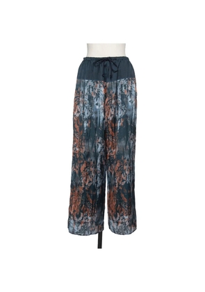 Muller Of Yoshiokubo Mural damask-pattern drawstring pants - Blue