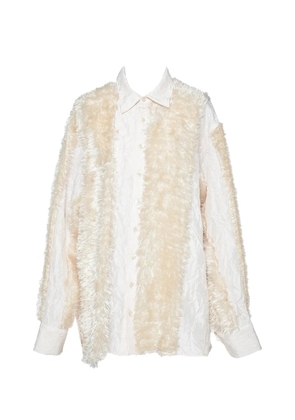 Muller Of Yoshiokubo fringed crinkled-finish shirt - Neutrals