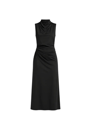 PINKO Golf ruched cowl-neck midi dress - Black