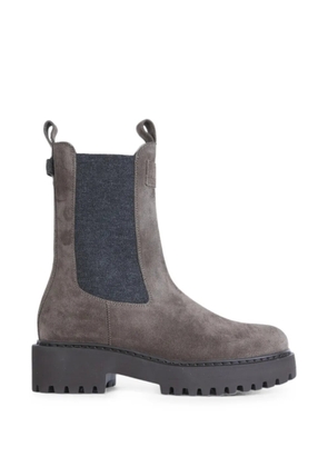 Brunello Cucinelli suede panelled ankle boots - Grey