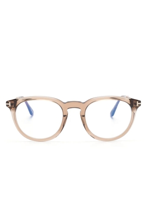 TOM FORD Eyewear translucent pantos-frame glasses - Brown