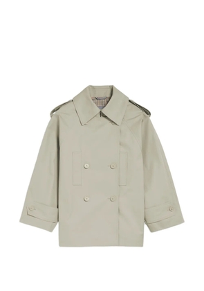 Balenciaga double-breasted cropped trench coat - Grey