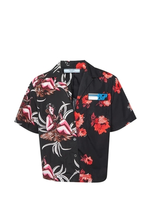 Prada Pre-Owned 2018 floral-print bowling shirt - Black