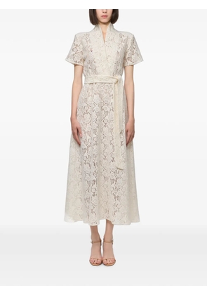 Atu Body Couture belted lace midi dress - Neutrals