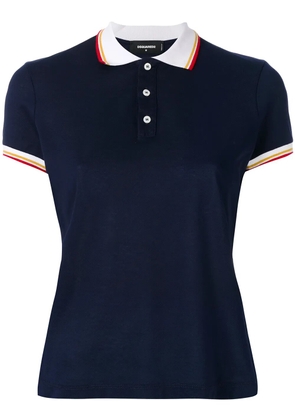 DSQUARED2 contrast-collar polo top - Blue
