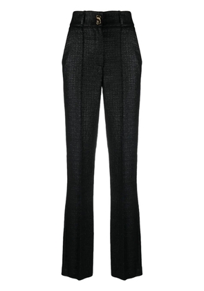 Elisabetta Franchi crepe-texture high-waist trousers - Black
