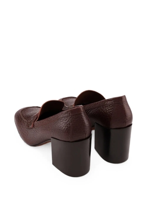 DRIES VAN NOTEN heeled leather loafers - Red