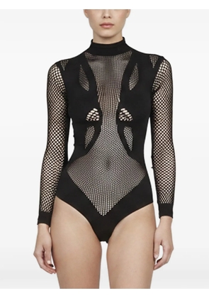 The Attico mesh high-neck bodysuit - Black