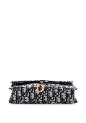 Christian Dior Pre-Owned Saddle Chain Oblique Canvas clutch bag - Blue