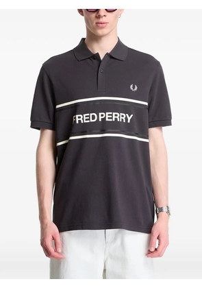 Fred Perry graphic-print polo shirt - Grey
