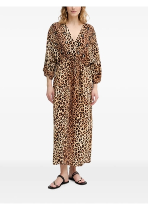 Lola Casademunt leopard-print sequin-embellished maxi dress - Brown
