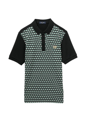 Fred Perry geometric-print polo shirt - Black
