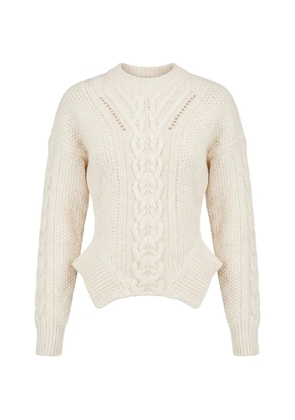 DONDUP flared-hem cable-knit sweater - Neutrals