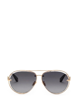 Roberto Cavalli monogram-plaque pilot-frame sunglasses - Gold