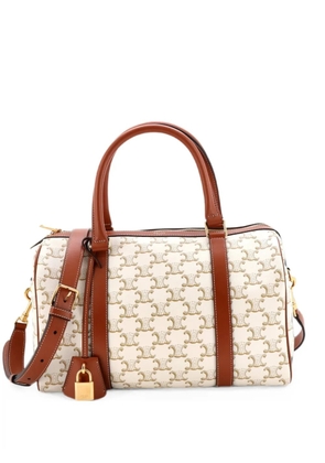 Celine Pre-Owned Boston Bag Triomphe Coated Canvas Large handbag - Brown