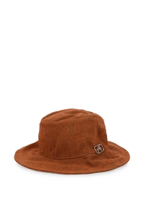 Alberta Ferretti logo-plaque wide-brim bucket hat - Orange