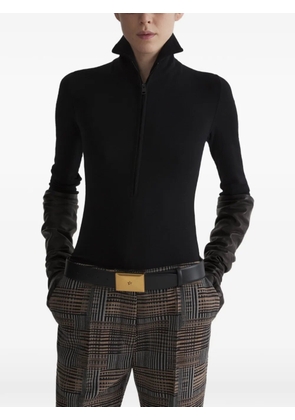 Mugler column jersey top - Grey