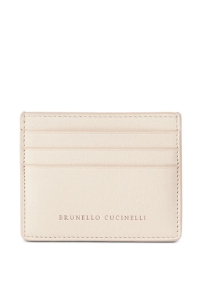 Brunello Cucinelli grained leather card case - Neutrals